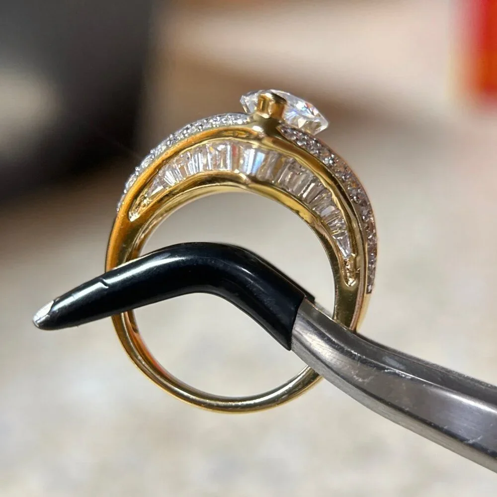 Dazzling 925 Gold Vermeil Cz Ring‎
